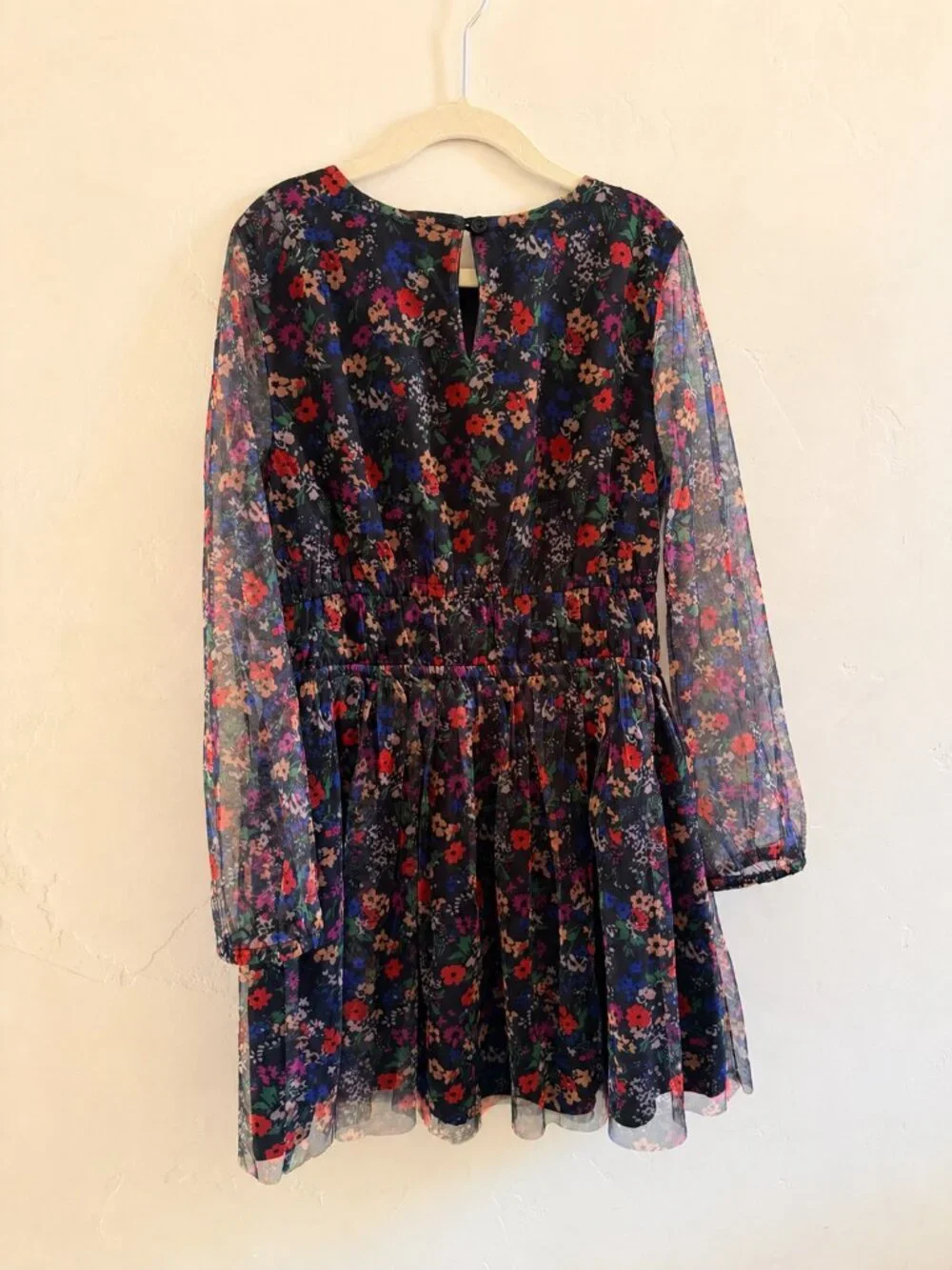 GAP floral black mesh dress